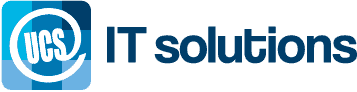 UCS IT solutions logga i fyra blåa nyanser