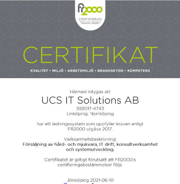fr2000 certifiering ucs it solutons